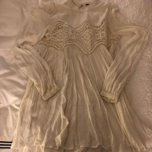 Free people white dress w/ white body con slip!